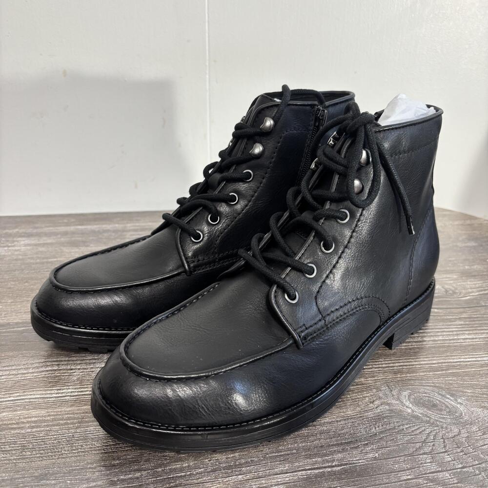New! Footwear Unlimited Boots Mens Size 9 Black Norman Zip Combat Slip Resistant
